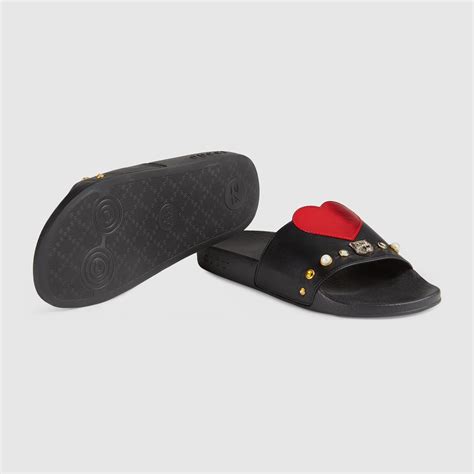 gucci cotton embroidery|gucci embroidered slides.